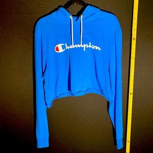 Blue Cropped Hoodie